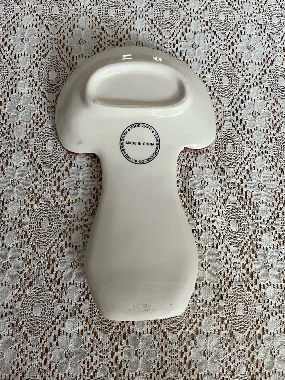Boho Ceramic Mushroom Spoon Rest
